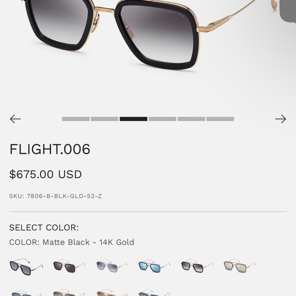 DITA  Black and Gold Sunglasses - Picture 4 of 5